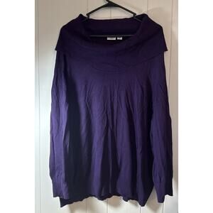 Cato Sweater Womens 26/28W Purple Long Sleeve Collar Sweater V6